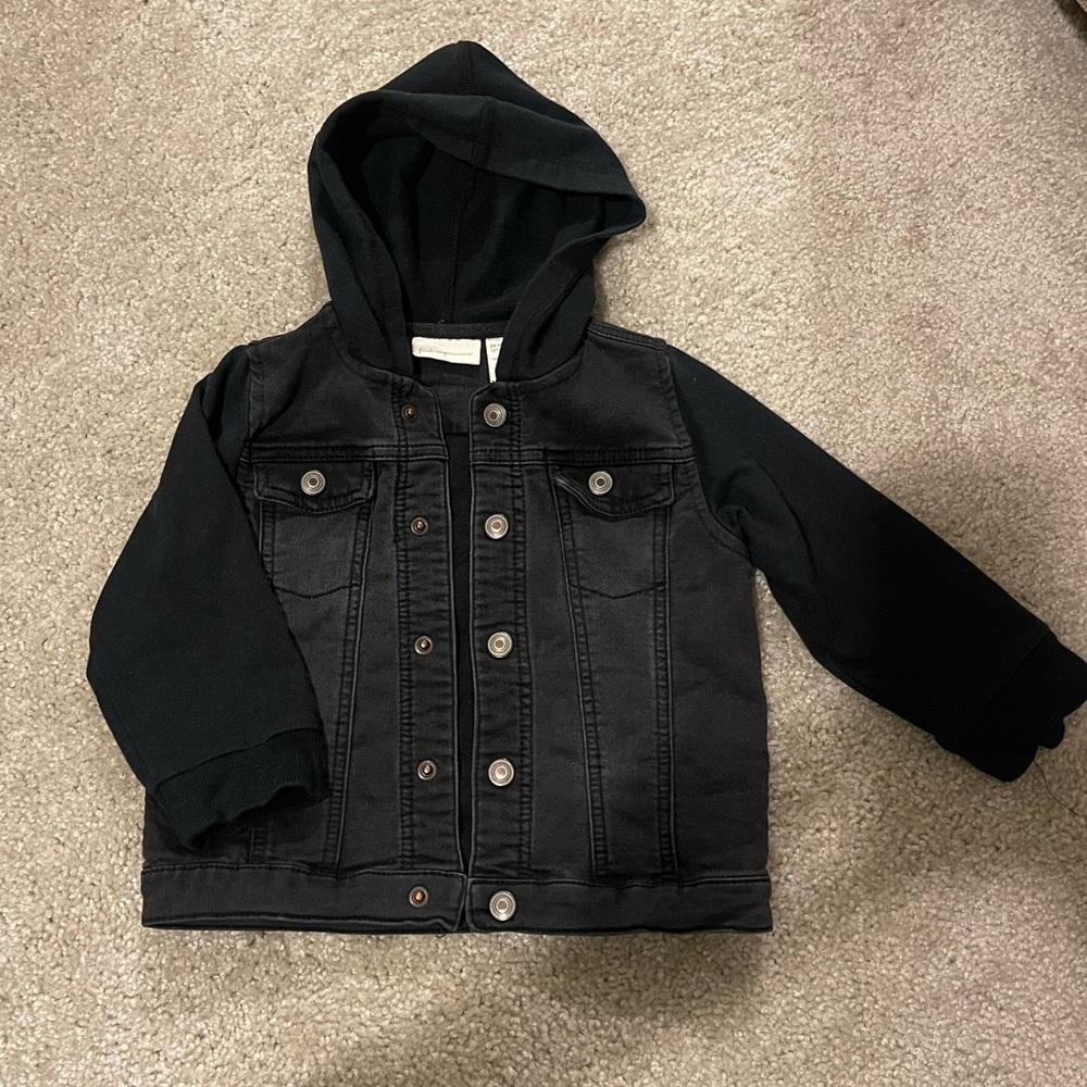Toddler boys/gender neutral fall black denim jacket